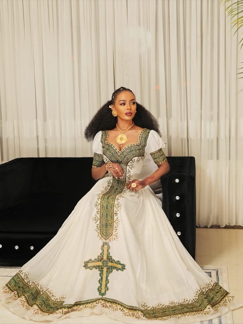 green dreses habesha