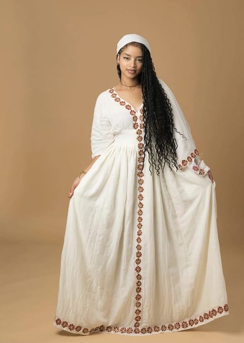 Brownish Simply Amazing Dress|Habesha Style|New Design|Classic Dress
