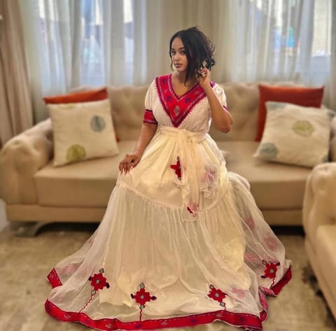 Reddish Habesha Kemis | Beautifully Made Habesha Zuria | New Design Dress
